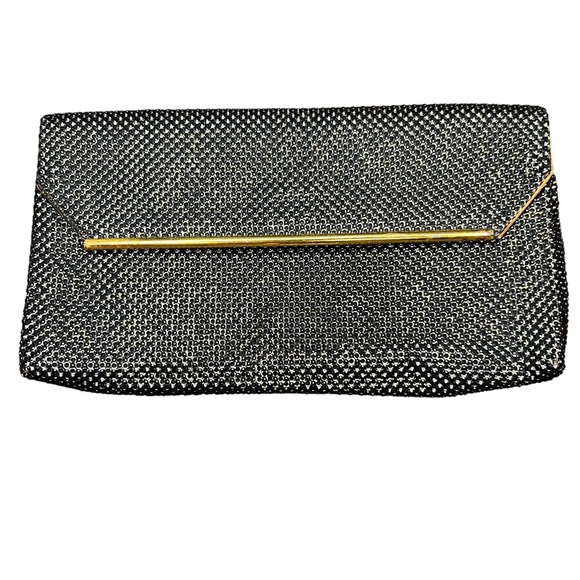 Whiting & Davis Vintage Black Metallic Mesh Clutch Evening Bag - Picture 1 of 8